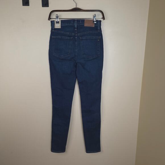 Madewell 10" High-Rise Skinny Jeans Size 25 Dark Wash - Picture 5 of 11